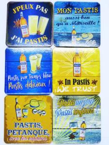 6 dessous de verre pastis Marseillais