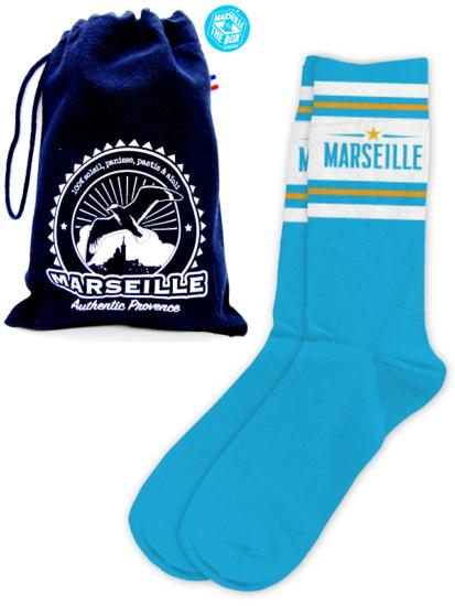 la paire de chaussettes Marseille et le pochon