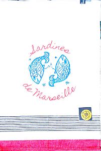 la pochette et le torchon sardine en coton