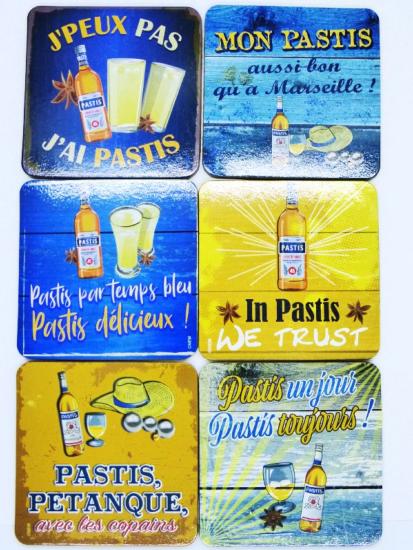 6 dessous de verre pastis Marseillais